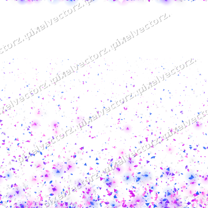 Seamless rising glitter in purple and blue on a transparent background