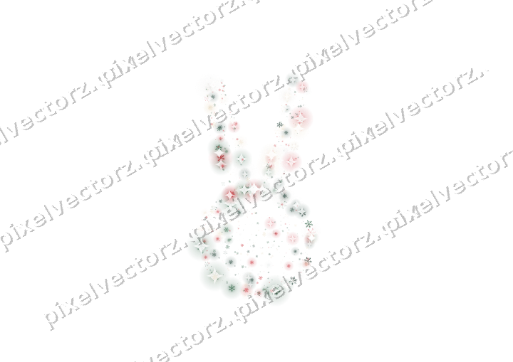 Seamless glitter easter bunny on a transparent background