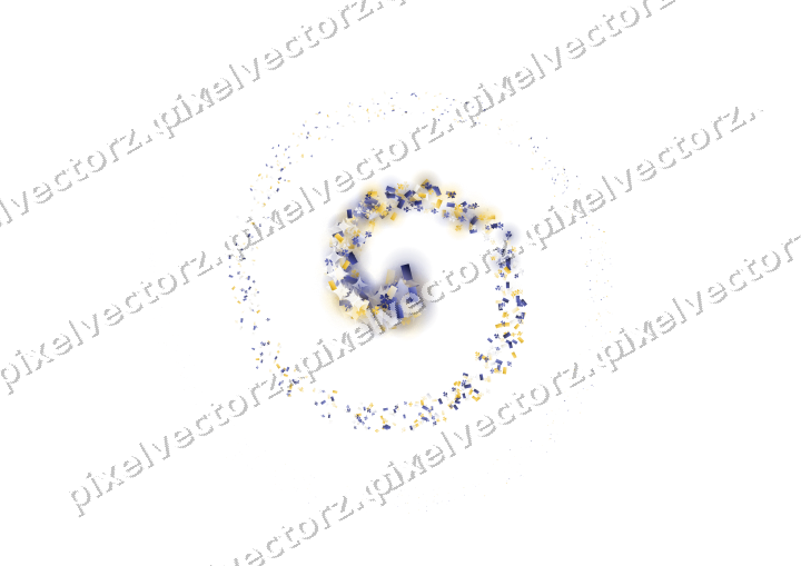 Seamless glitter spiral in dark blue on a transparent background