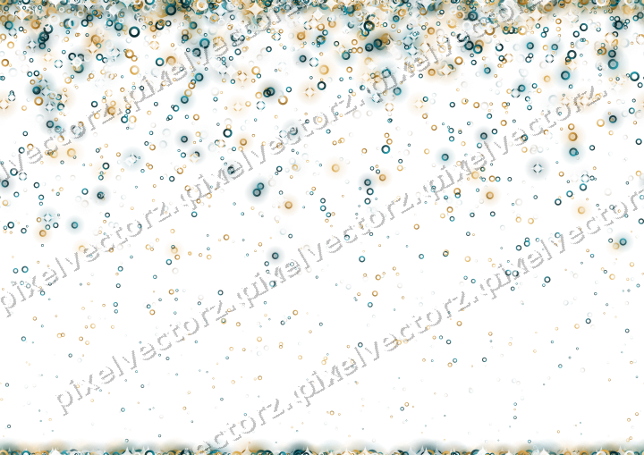 Seamless falling glitter of rings in amber on a transparent background
