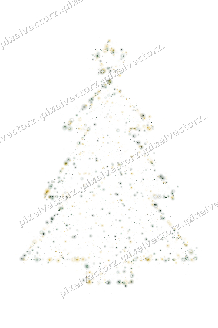Seamless glitter christmas tree on a transparent background