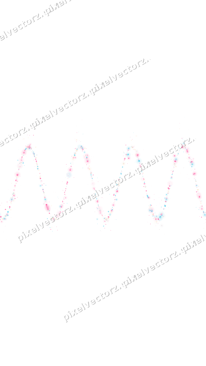 Seamless glitter wave in pink and cyan on a transparent background