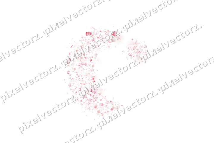 Seamless glitter crescent moon on a transparent background