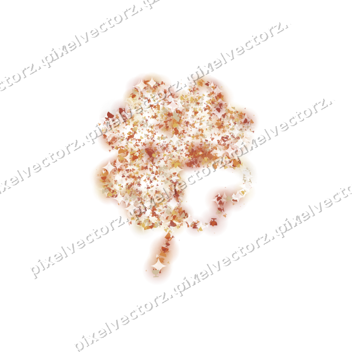Seamless glitter four leaf clover on a transparent background