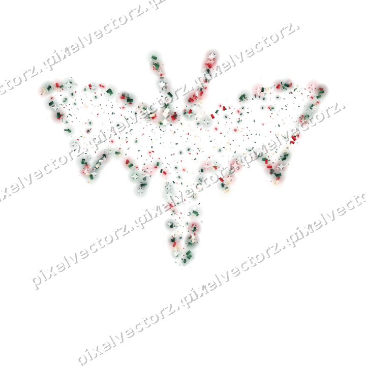 Seamless glitter bat of confetti on a transparent background