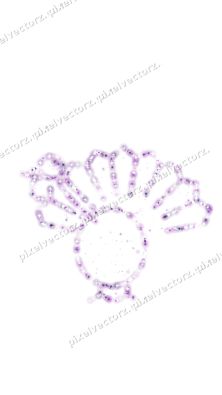 Seamless glitter turkey in purple on a transparent background