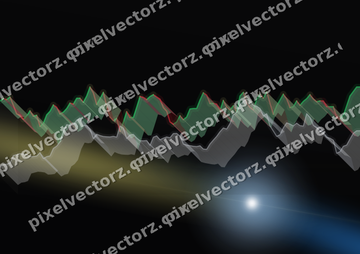 Leuchtender Neon Diagramm Hintergrund in Blau und Gelb