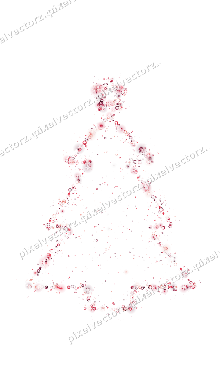 Seamless glitter christmas tree in pink on a transparent background