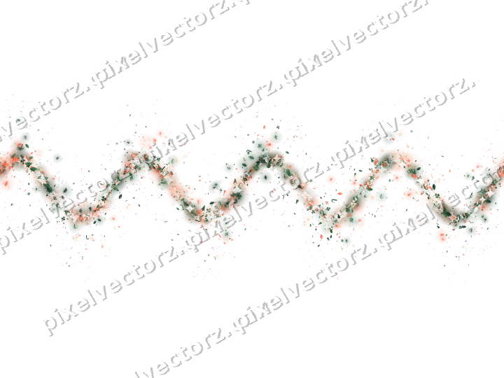 Seamless glitter wave in dark green on a transparent background
