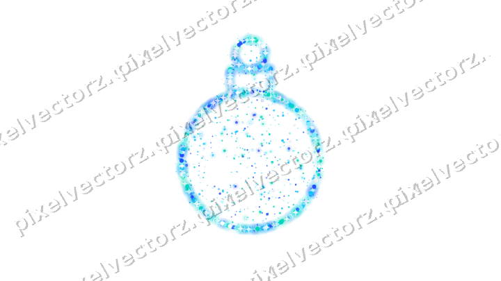 Seamless glitter bauble in cyan and teal on a transparent background