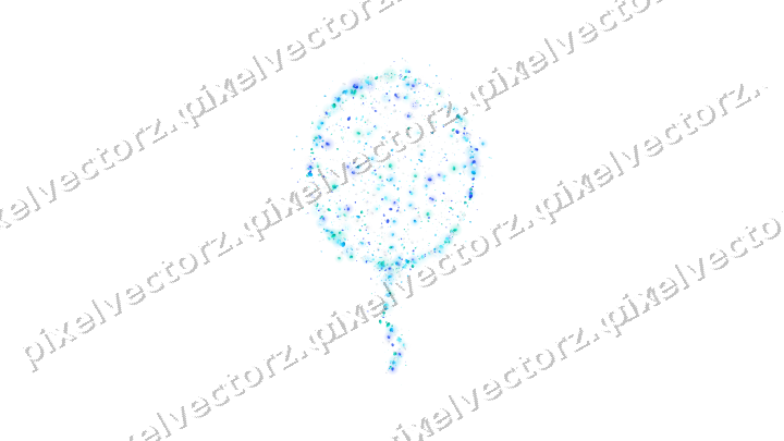 Seamless glitter balloon in cyan and teal on a transparent background