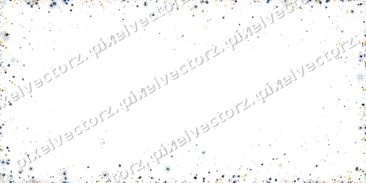 Seamless glitter vignette in dark blue on a transparent background