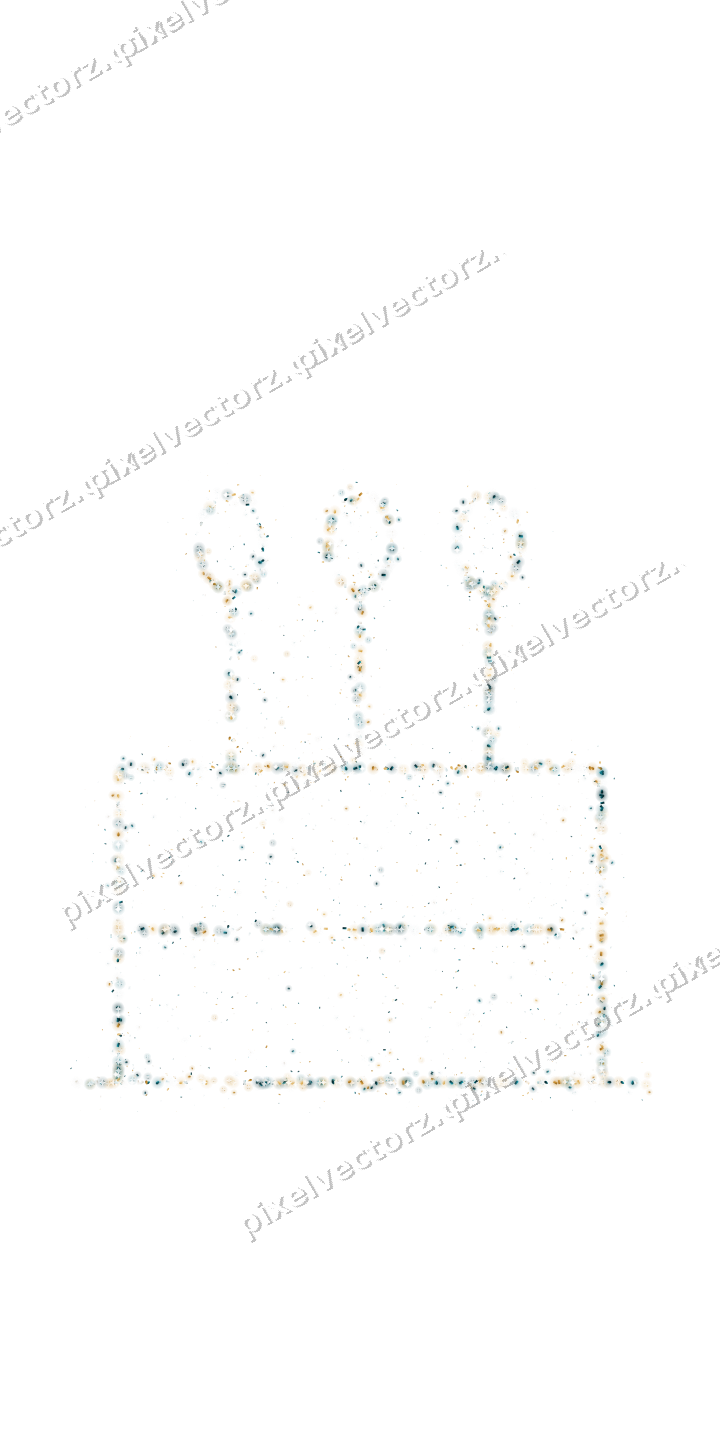 Seamless glitter birthday cake in amber on a transparent background