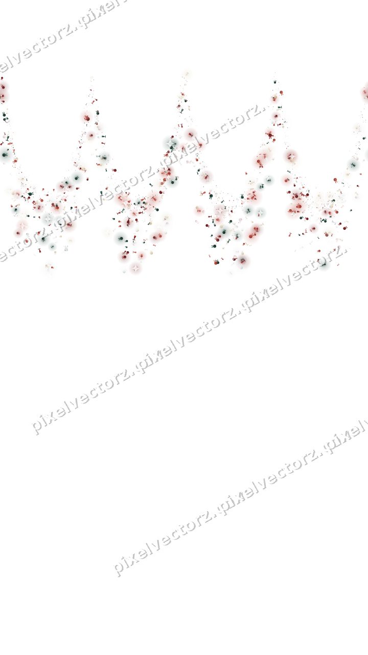 Seamless glitter garland in dark red on a transparent background