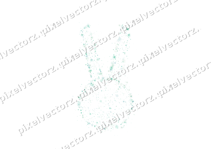Seamless glitter easter bunny in green on a transparent background