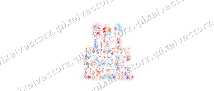 Seamless glitter birthday cake of flowers on a transparent background