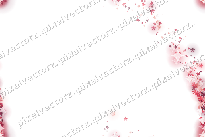 Nahtloser Sternenschweif aus Blüten in Rosa auf transparentem Grund