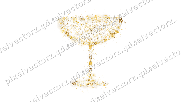 Seamless glitter champagne coupe on a transparent background