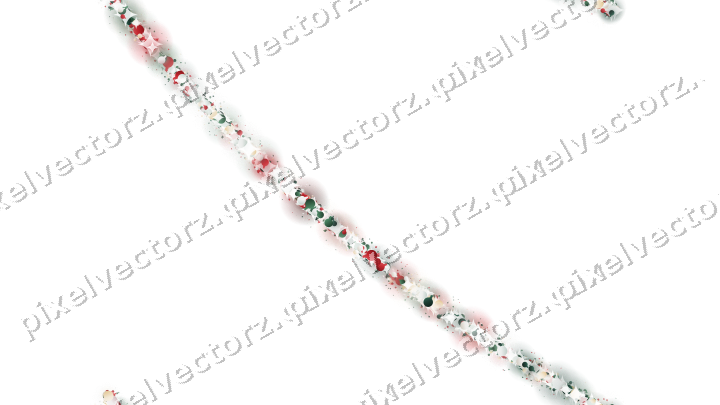 Seamless glitter arc of baubles on a transparent background