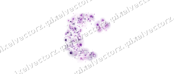 Seamless glitter crescent moon in purple on a transparent background