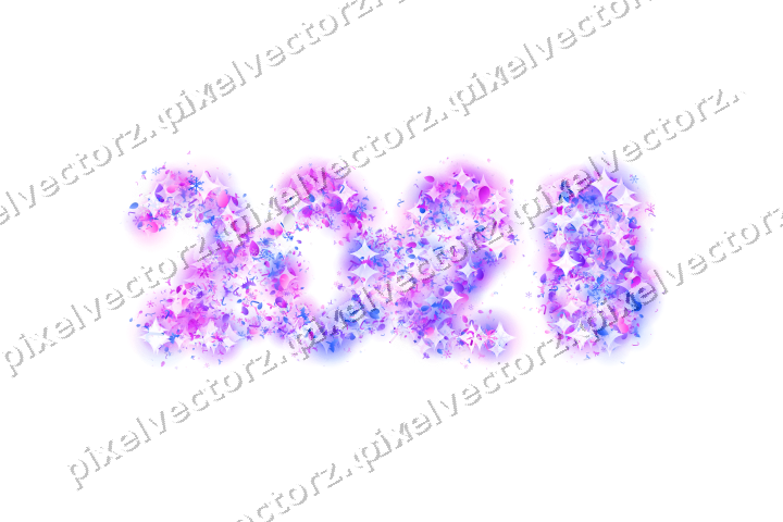 Seamless glitter number 2028 in purple on a transparent background