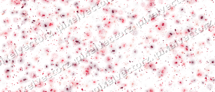 Seamless glitter scatter in pink and red on a transparent background