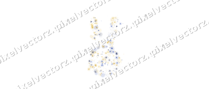 Seamless glitter easter bunny of bats on a transparent background
