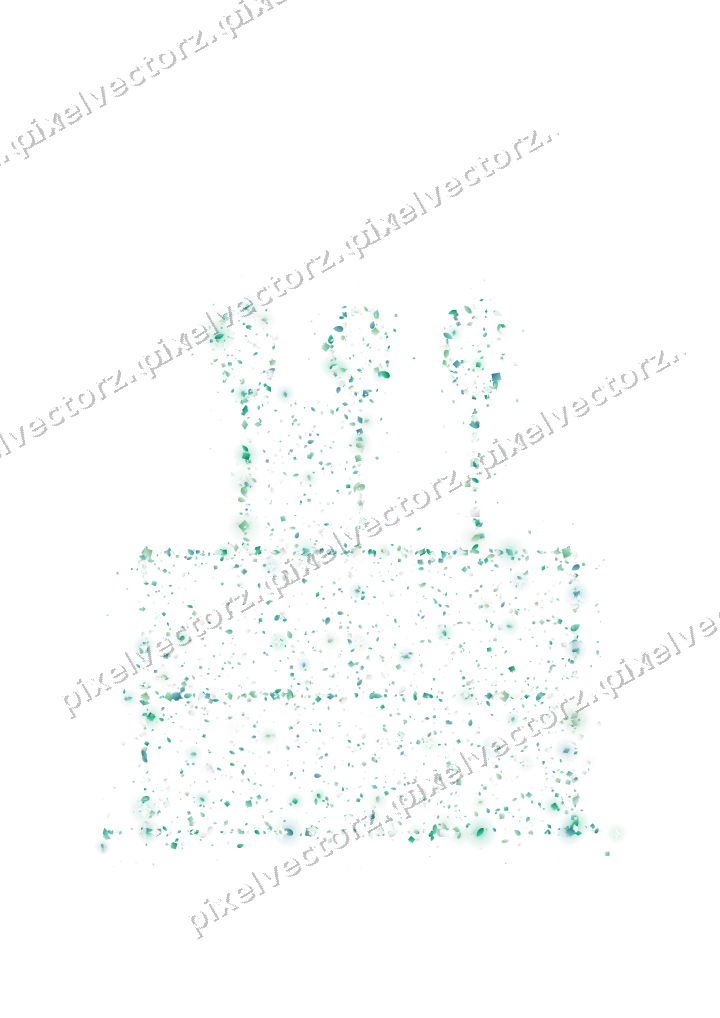 Seamless glitter birthday cake in green on a transparent background