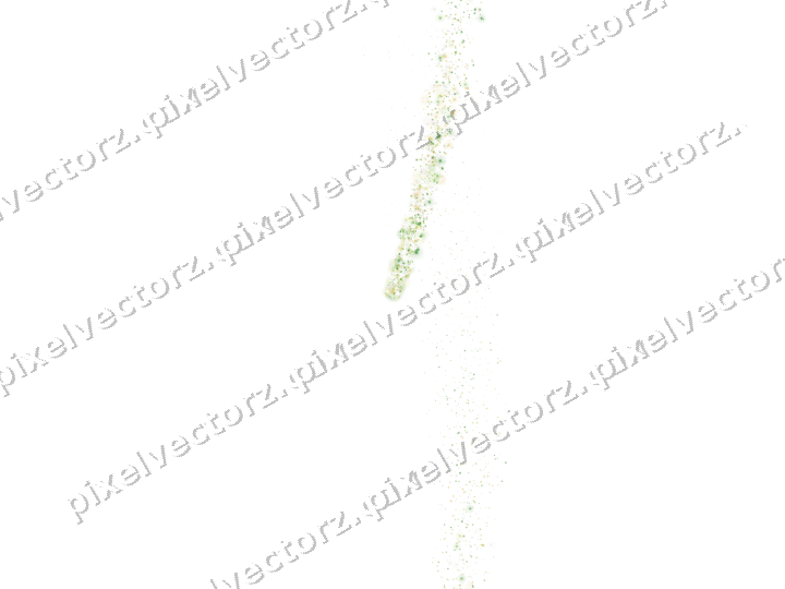 Seamless star trail of stars in lime on a transparent background