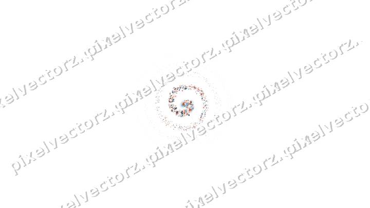 Seamless glitter spiral of pumpkins on a transparent background