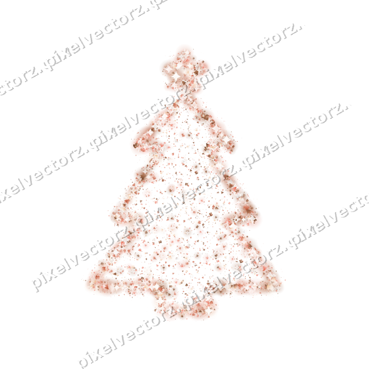 Seamless glitter christmas tree in orange on a transparent background
