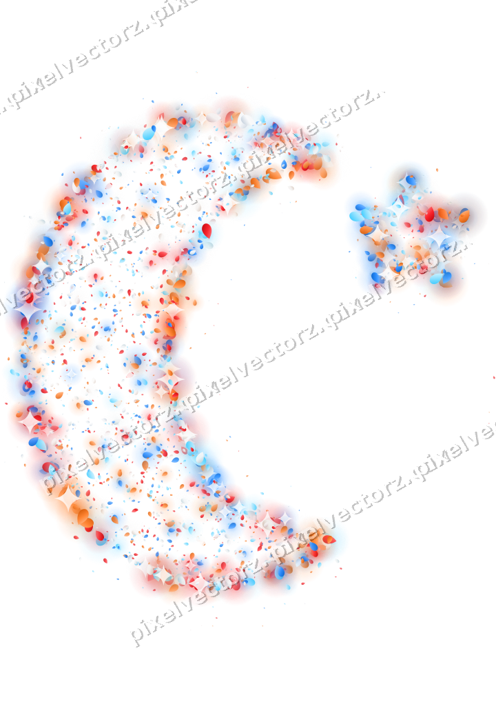 Seamless glitter crescent moon of eggs on a transparent background