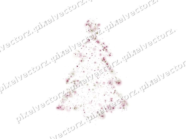 Seamless glitter christmas tree on a transparent background