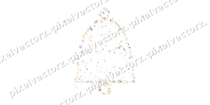 Seamless glitter bell in amber and purple on a transparent background