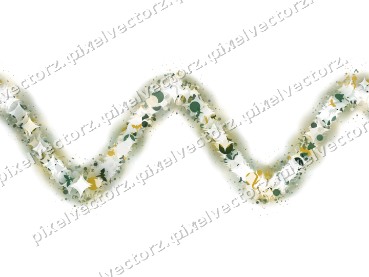Seamless glitter wave in dark green on a transparent background