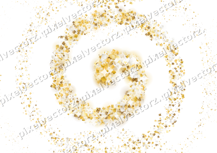 Seamless glitter spiral of gifts and masks on a transparent background