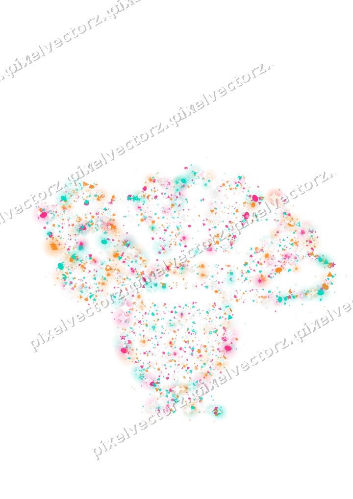 Seamless glitter turkey in pink and orange on a transparent background