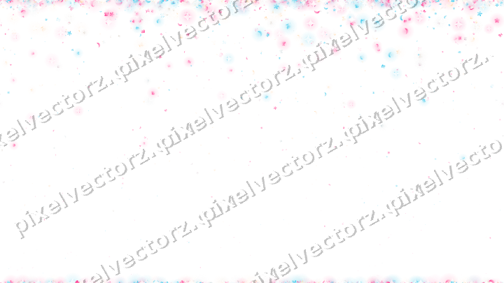 Seamless falling glitter in pink and cyan on a transparent background
