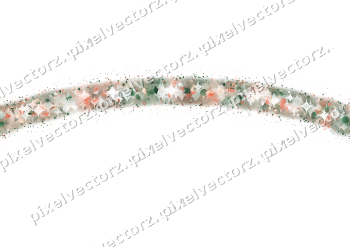 Seamless glitter arc in dark green and red on a transparent background