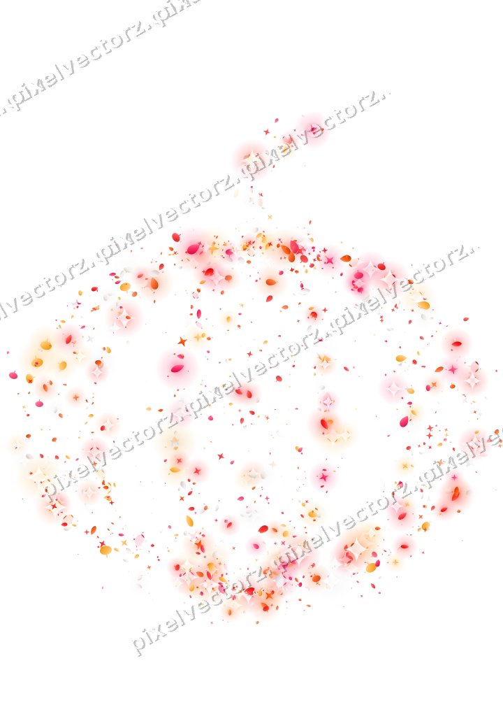 Seamless glitter pumpkin of stars and eggs on a transparent background