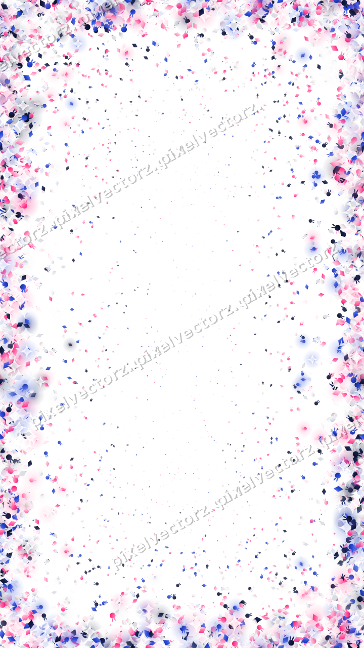 Seamless glitter vignette in pink and blue on a transparent background