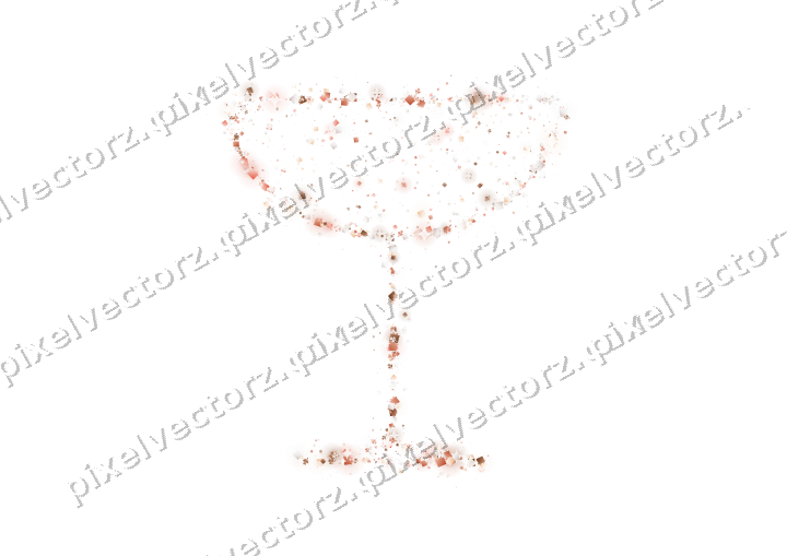 Seamless glitter champagne coupe in orange on a transparent background
