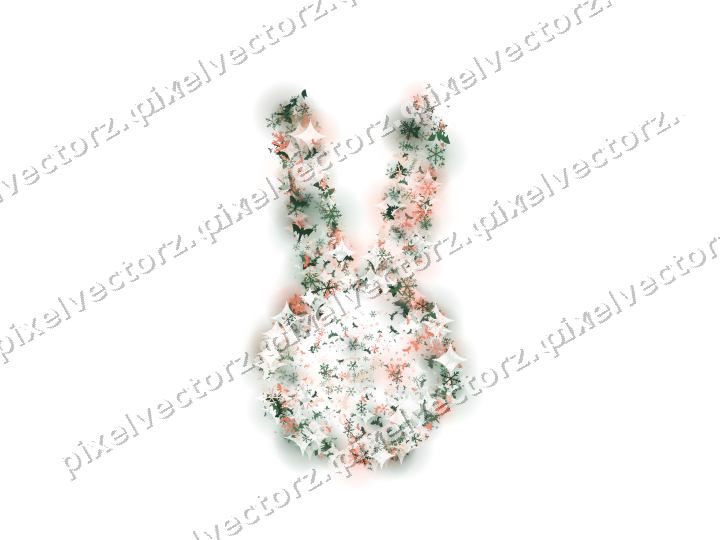 Seamless glitter easter bunny on a transparent background