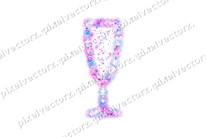 Seamless glitter champagne flute on a transparent background