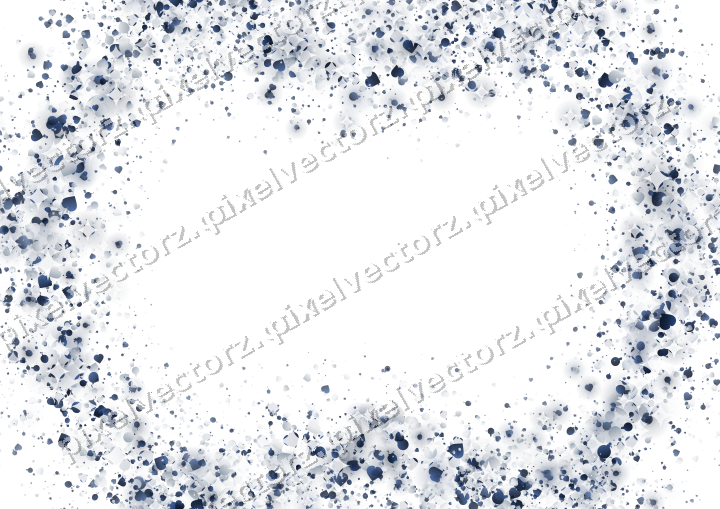 Seamless glitter wreath in dark blue on a transparent background