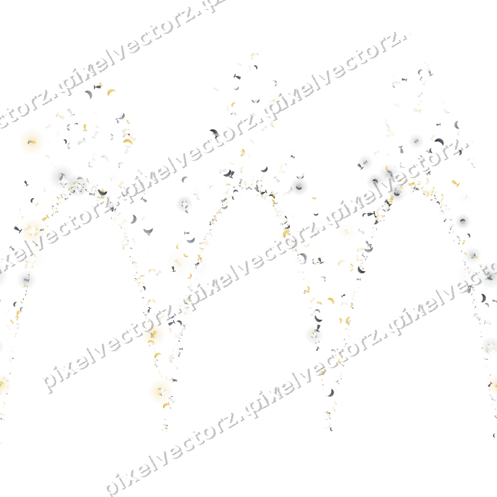 Seamless glitter garland in amber and grey on a transparent background