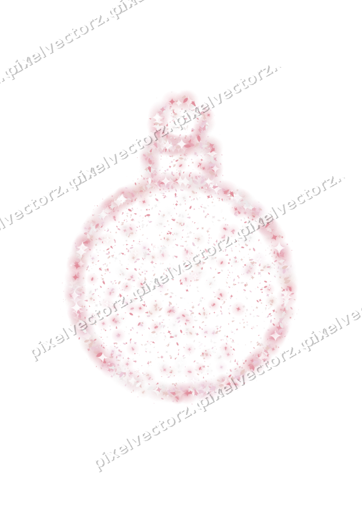Seamless glitter bauble in pale pink on a transparent background