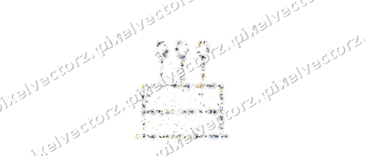 Seamless glitter birthday cake on a transparent background