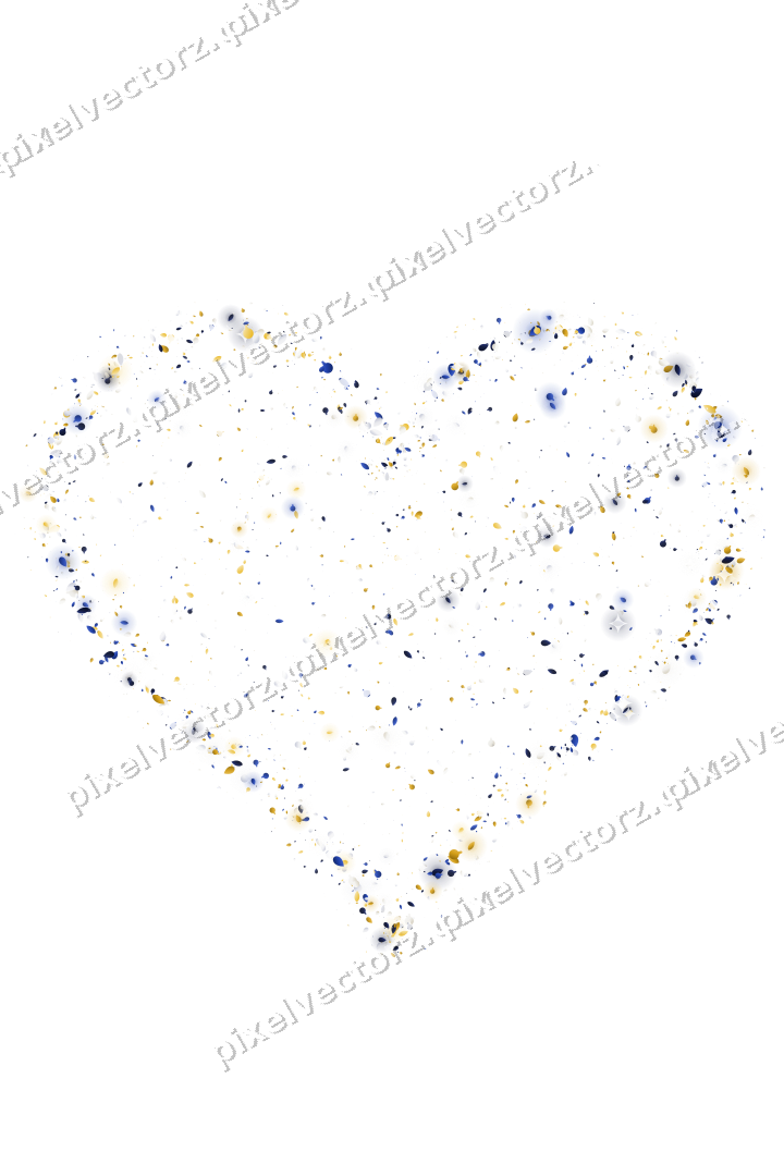 Seamless glitter heart of baubles and eggs on a transparent background