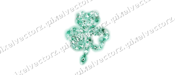 Seamless glitter shamrock on a transparent background